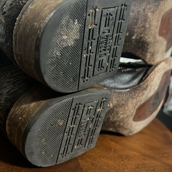 🔥CORRAL Hand Made Cross&Wings Leather Overlay Distressed Cowboy Western Boots - Picture 10 of 15